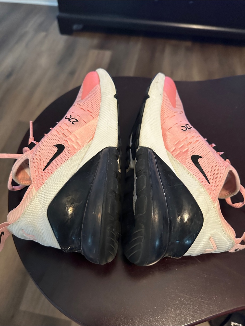 Nike Women’s Air Max 270 React Sneakers - Pink & Black - Picture 7 of 9